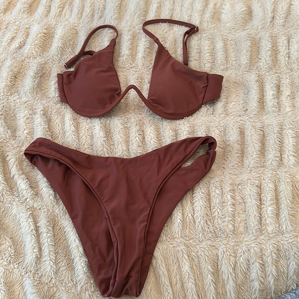 Smoky maroon red swim suit size Medium